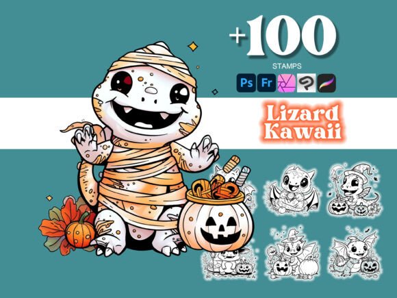 100 Lizard Halloween Photoshop Brushes: A Detailed Look for Digital Artists and Designers