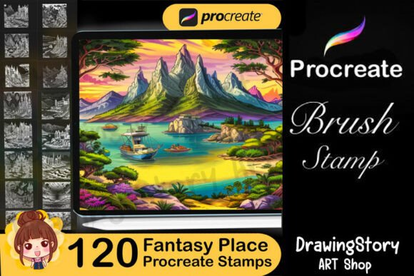 120 Fantasy Place Procreate Stamps
