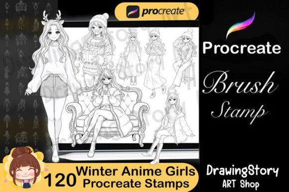 120 Procreate Christmas Anime Girls