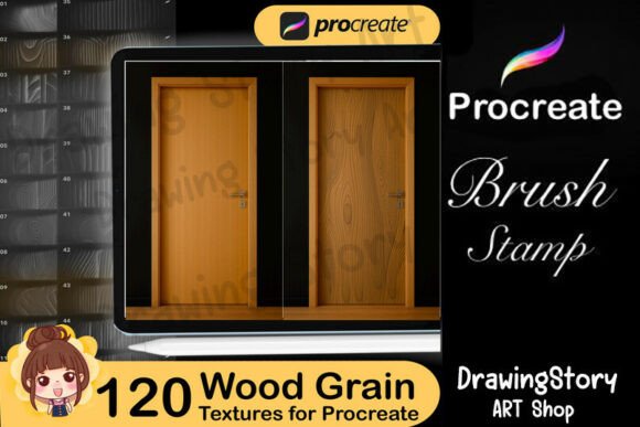 120 Procreate Wood Grain Textures for Creative Digital Art