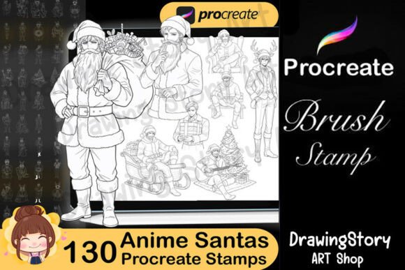 130 Anime Procreate Santa Stamps: A Creative Tool for Digital Holiday Art