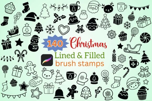140 Christmas Procreate Brush Stamps: A Creative Toolbox for Digital Holiday Art