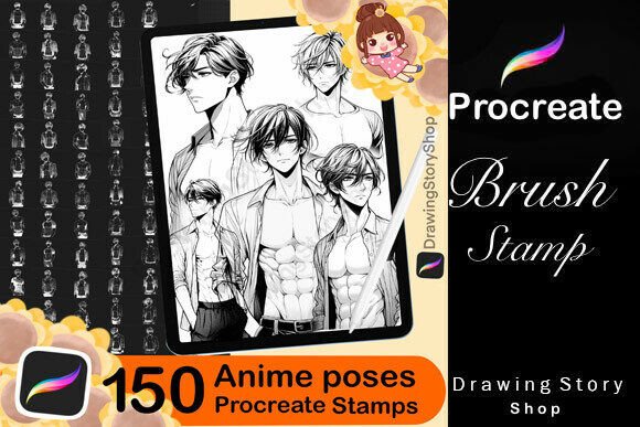 150 Procreate Manga Anime Man Stamps: A Creative Game-Changer for Digital Artists