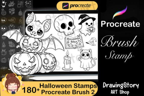 180 Halloween Procreate Stamp Brush 2
