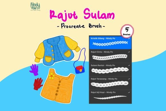 5 Procreate Brushes – Rajut Sulam: Elevate Your Digital Art with Embroidery Style