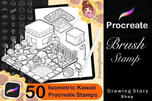50 Procreate Isometric Buildings Stamp 2: A Creative Tool for Digital Artists