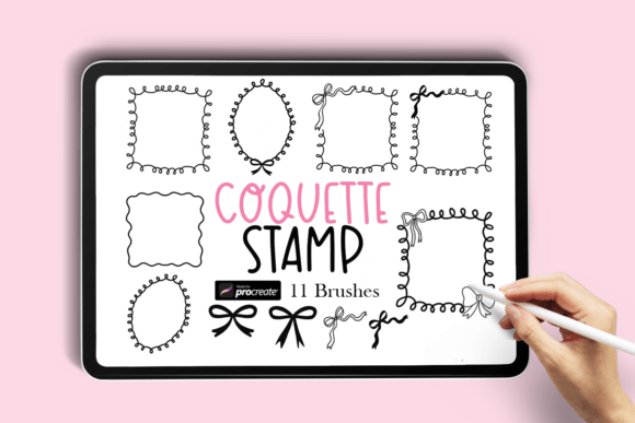 Coquette Frames Bows Stamp Brush: A Creative Essential for Digital Artists and Planners