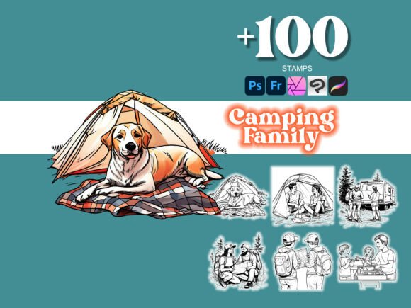 Enhancing Creative Projects with the 100 Camping Family Photoshop Brush Collection