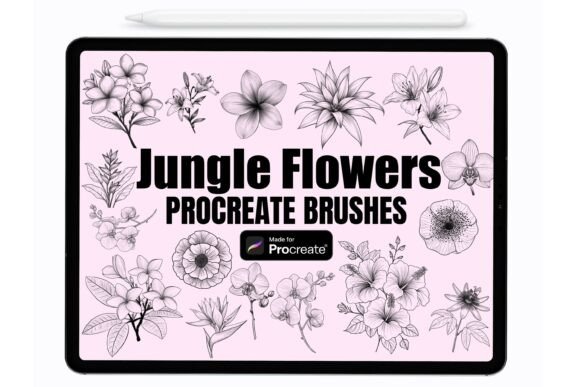 Jungle Flowers Procreate Stamps: A Creative Tool for Digital Illustration