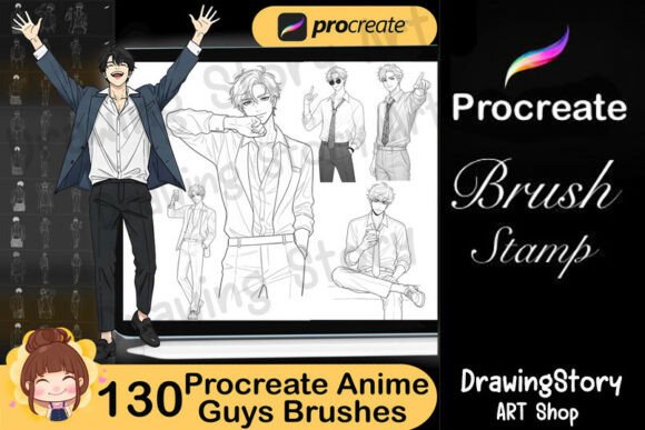 Unlock Creative Potential with the 130 Procreate Anime Male Brush Set