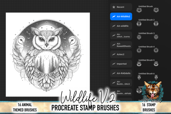 Wildlife Procreate Brush Set V.2: Elevating Nature-Inspired Design